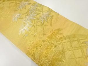 アンティーク　光悦垣に笹模様織出し袋帯（材料）